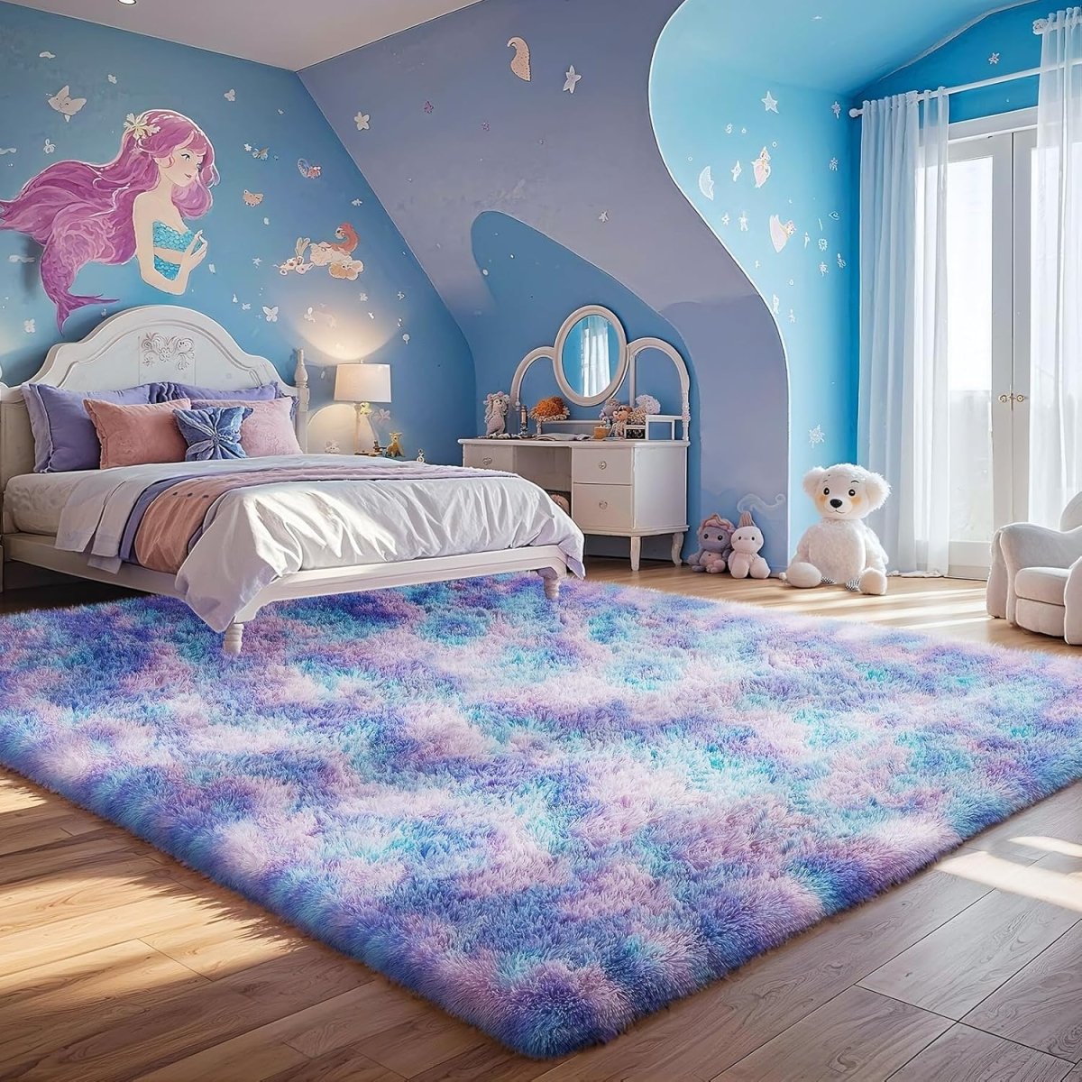 Ophanie Area Rugs for Living Room Bedroom, Upgrade Non - Slip Fluffy Soft Grey Shag Carpet, Indoor Floor Gray 4x6 Fuzzy Shaggy Living Room Plush Rug for Kids Home Dorm Decor Aesthetic - Homesidy.com