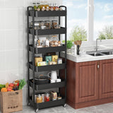 Sywhitta 3 - Tier Plastic Rolling Utility Cart with Handle, Multi - Functional Storage Trolley for Office, Living Room, Kitchen, Movable Storage Organizer with Wheels, White - Homesidy.com
