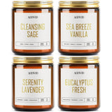 AOOVOO Scented Candles - 4PC Candle Set, 36 oz Soy Candles, Soy Candle for Home Scented, Lavender/Vanilla/Eucalyptus/Sage - Homesidy.com