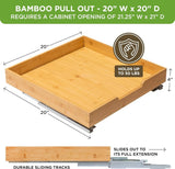 HOLDN’ STORAGE Bamboo Wooden Pull out Cabinet Organizer. 17&34; W x 21&34; D - Requires At Least a 18.25&34; W x 21&34; D.Cabinet Opening. W/Lifetime Limited Warranty. Bamboo Tray and Heavy gauge metal rails. - Homesidy.com