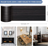 TIANLDD 27 FT Wood Grain Wallpaper Border, Removable Waterproof Mirror Border Peel and Stick,Bathroom Mirror Frame Border.(Black) - Homesidy.com