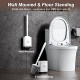 Sellemer Toilet Brush and Holder Set - Flexible Toilet Bowl Brush Head with Silicone Bristles, Compact Size for Storage and Organization, Ventilation Slots Base (1 Pack, Silver) - Homesidy.com