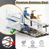 OMAIRA 3 - Pack Shower Caddy with Soap Holder, Adhesive Rustproof No - drill Strudy Loading Inside Shower Organizer Shelves Rack Storage Bathroom Organization for Smooth Wall Glass Tile, Black (Large) - Homesidy.com