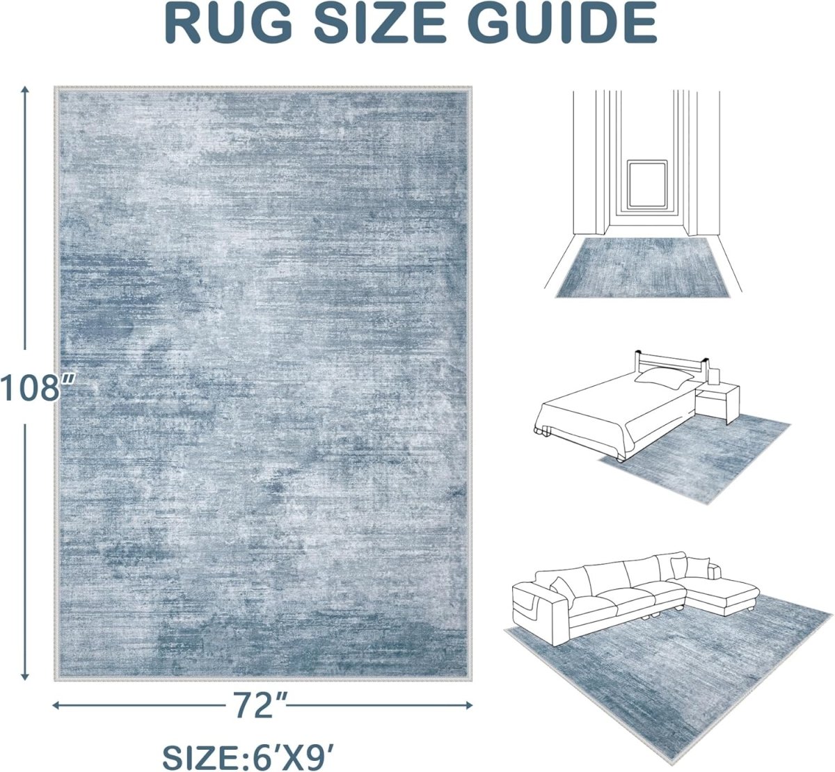 Area Rugs 6x9 Living Room: Washable Rug Modern Abstract Large Rug Soft Non Slip Neutral Rugs Stain Resistant Indoor Carpet for Bedroom Kitchen Dining Room Table Nursery Home Office Rugs(Beige,6x9) - Homesidy.com