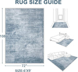 Area Rugs 6x9 Living Room: Washable Rug Modern Abstract Large Rug Soft Non Slip Neutral Rugs Stain Resistant Indoor Carpet for Bedroom Kitchen Dining Room Table Nursery Home Office Rugs(Beige,6x9) - Homesidy.com