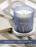 White Sage Sea Salt 3 Wick Candle - Large Soy Scented Candle 14.5 oz - Sage Candle for Cleansing House - Aromatherapy Energy Cleansing Candle for Home, Stress Relief, Women &amp; Men - Homesidy.com