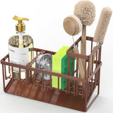 Cisily Kitchen Sink Caddy Organzier with High Brush Holder, Sponge Holder for Sink, 304 Rustproof Stainless, Kitchen Countertop Soap Dispenser Organizer, Kitchen Decor and Accessories - Homesidy.com