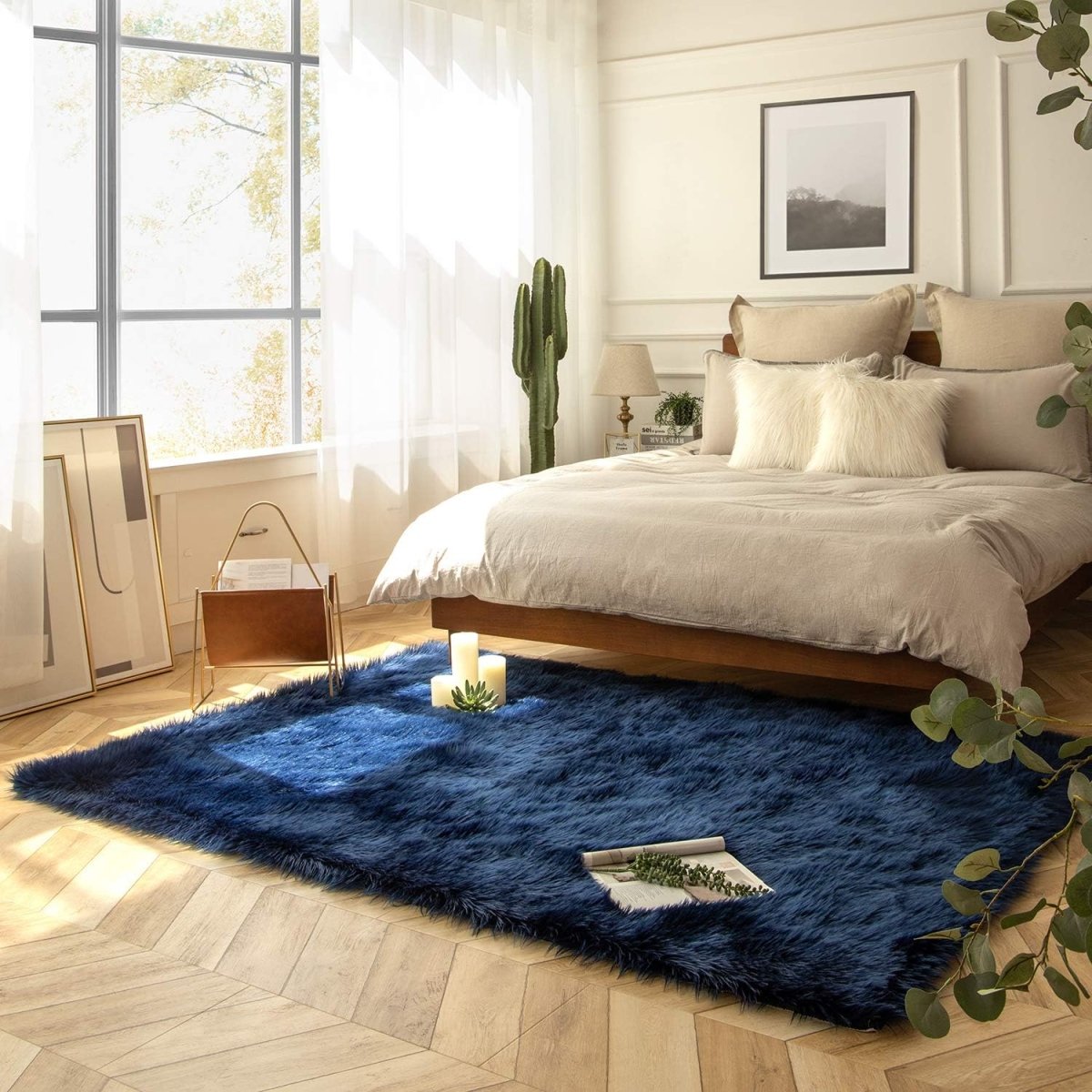 Ashler Faux Fur Rug, Fluffy White Small Sheepskin Rug, Ultra Soft 2x3 Ft Mat, Machine Washable Shag Mats, Nursery Throw for Bed, Living, Kids Room - Homesidy.com