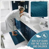 Yimobra Bathroom Rugs Non Slip Washable - Ultra Soft Absorbent Chenille Bath Mat, Quick Dry Shaggy Floor Carpet for Tub Shower, Gray Home Decor Accessories, 24x17 Inch - Homesidy.com