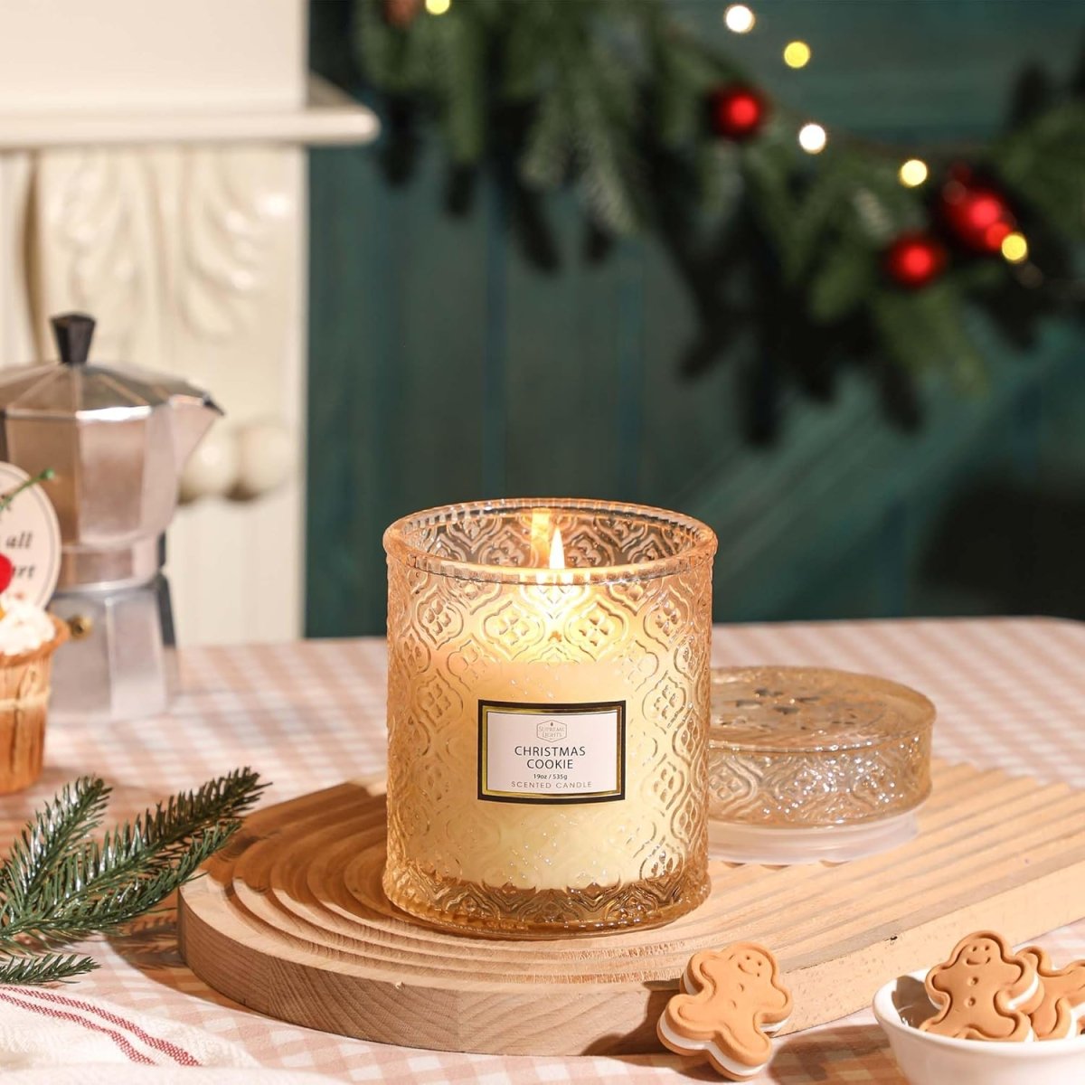 Frosted Cranberry Luxury Scented Candles - 19oz, 88hr Burn Time, Perfect Christmas Gifts for Women - Homesidy.com