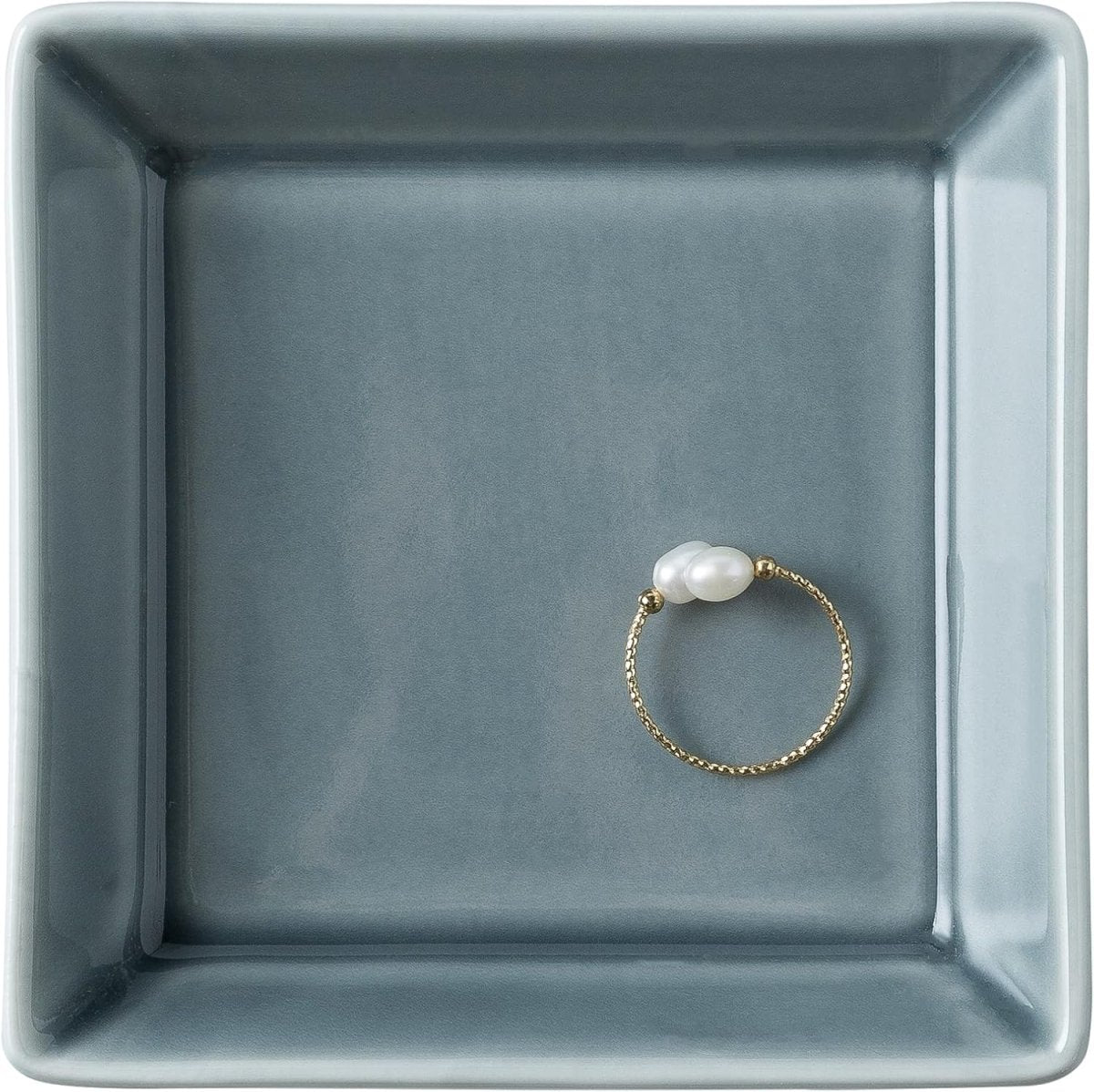 Mecaikru Ceramic Trinket Dish, Ring Tray, Decorative Jewelry Dish for Earrings Necklaces Watch Keys, for Women, White Green - Homesidy.com