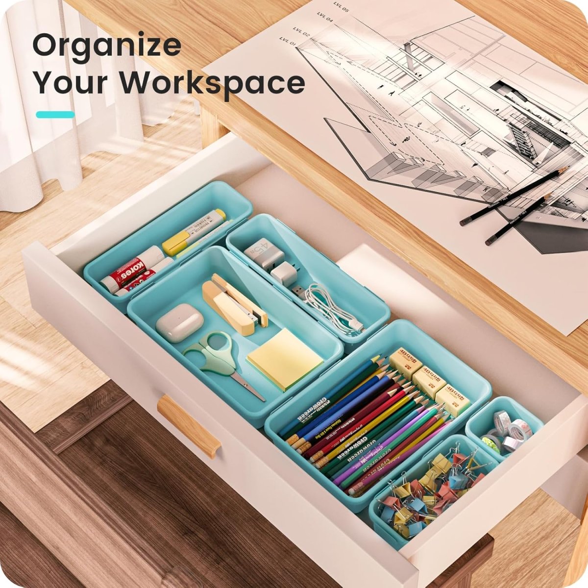 A - LuGei 【Military Grade Drawer Organizer, 【𝟱𝗦𝗶𝘇𝗲】 Makeup organizer, 【Holds 177 Items】 Bathroom Organizers and Storage, Organization and Storage, Desk Drawer Organizer for Bathroom Vanity - Homesidy.com