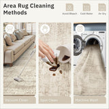 Soalmost Washable Area Rug 8x10, Large Soft Rugs for Living Room Vintage Beige Carpet 8x10 Area Rugs for Bedroom Dining Room Non - Slip Stain Resistant Under Table Rug - Homesidy.com