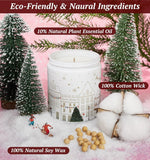 Merry Christmas Candles with Warmer LED, Christmas Decor Gifts Winter Candle with Pine Wood Spice Scents, Cypress Candle Over 40 Hours Burn Time, Home Decorations Indoor, 100% Soy Wax,White - Homesidy.com
