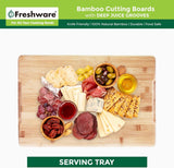 Bamboo Cutting Boards for Kitchen [Set of 3] Wood Cutting Board for Chopping Meat, Vegetables, Fruits, Cheese, Knife Friendly Serving Tray with Handles - Homesidy.com