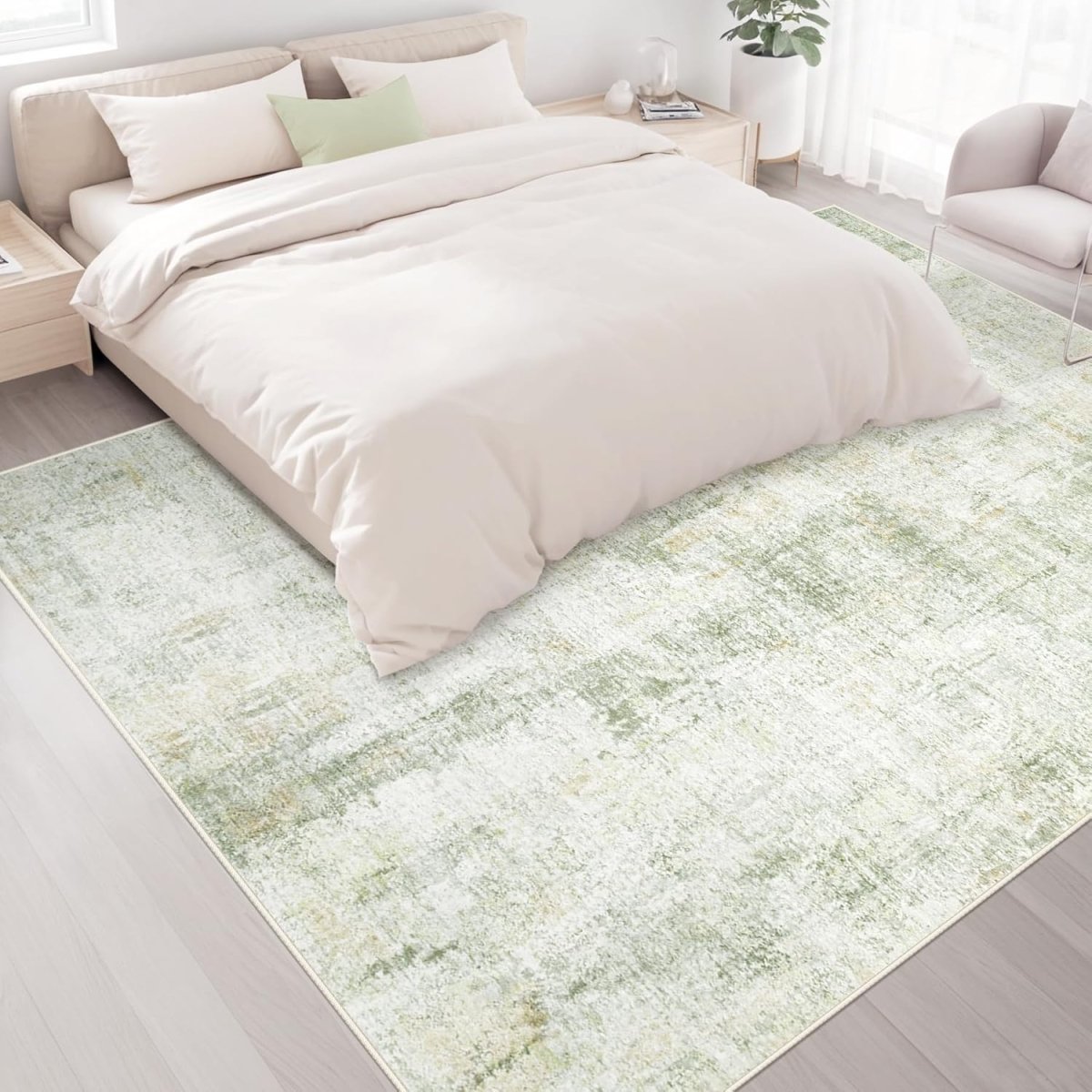 Area Rugs 6x9 Living Room: Washable Rug Modern Abstract Large Rug Soft Non Slip Neutral Rugs Stain Resistant Indoor Carpet for Bedroom Kitchen Dining Room Table Nursery Home Office Rugs(Beige,6x9) - Homesidy.com