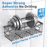 EUDELE 5 - Pack Rustproof Stainless Steel Shower Caddy Set– No Drill Adhesive Bathroom Organizer, Space - Saving Shower Shelves for Apartment Essentials, Bathroom/Kitchen Storage Home Decor - L Size - Homesidy.com