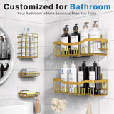 EUDELE Adhesive Shower Caddy, 5 Pack Rustproof Stainless Steel Bath Organizers With Large Capacity, No Drilling Shelves for Bathroom Storage &amp; Home Decor - Homesidy.com