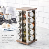 Kamenstein 20 Jar Revolving Countertop Spice Rack with Spices Included, FREE Spice Refills for 5 Years, Polished Stainless Steel with Black Caps, 30020 - Homesidy.com