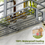 Shower Caddy, Adhesive Shower Organizer with Soap Dish and 4 Hooks, Rustproof Stainless Steel Shower Shelves, Wall Mounted No Drilling Storage Shelf Basket Accessories for Bathroom &amp; Kitchen - Homesidy.com