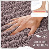 Yimobra Bathroom Rugs Non Slip Washable - Ultra Soft Absorbent Chenille Bath Mat, Quick Dry Shaggy Floor Carpet for Tub Shower, Gray Home Decor Accessories, 24x17 Inch - Homesidy.com