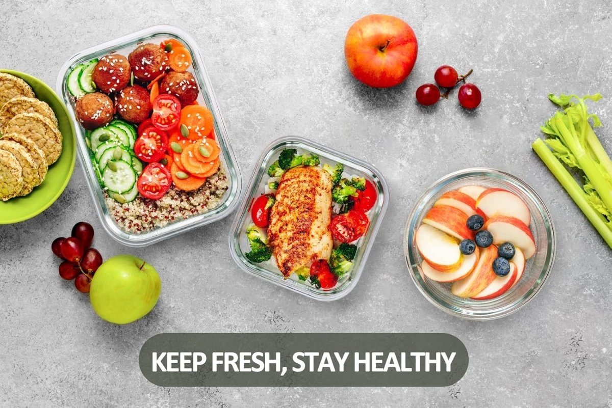 M MCIRCO 24 - Piece Glass Food Storage Containers with Upgraded Snap Locking Lids,Glass Meal Prep Containers Set - Airtight Lunch Containers, Microwave, Oven, Freezer and Dishwasher - Homesidy.com