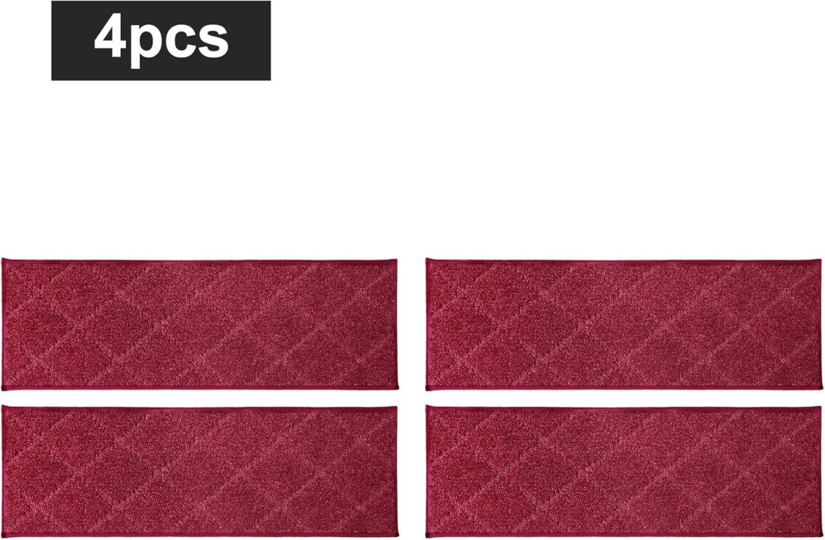 COSY HOMEER Edging Stair Treads Non - Slip Carpet Mat 28inX9in Indoor Stair Runners for Wooden Steps, Edging Stair Rugs for Kids and Dogs, 100% Polyester TPE Backing (15pc, Beige) - Homesidy.com