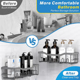 EUDELE Adhesive Shower Caddy, 5 Pack Rustproof Stainless Steel Bath Organizers With Large Capacity, No Drilling Shelves for Bathroom Storage &amp; Home Decor - Homesidy.com