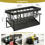 Lotgnimry Sponge Holder for Kitchen, Sink Caddy Organizer Rack for Kitchen Accessories, Soap Dispenser Countertop Organizer Essentials for Home (Black) - Homesidy.com