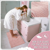 Yimobra Bathroom Rugs Non Slip Washable - Ultra Soft Absorbent Chenille Bath Mat, Quick Dry Shaggy Floor Carpet for Tub Shower, Gray Home Decor Accessories, 24x17 Inch - Homesidy.com