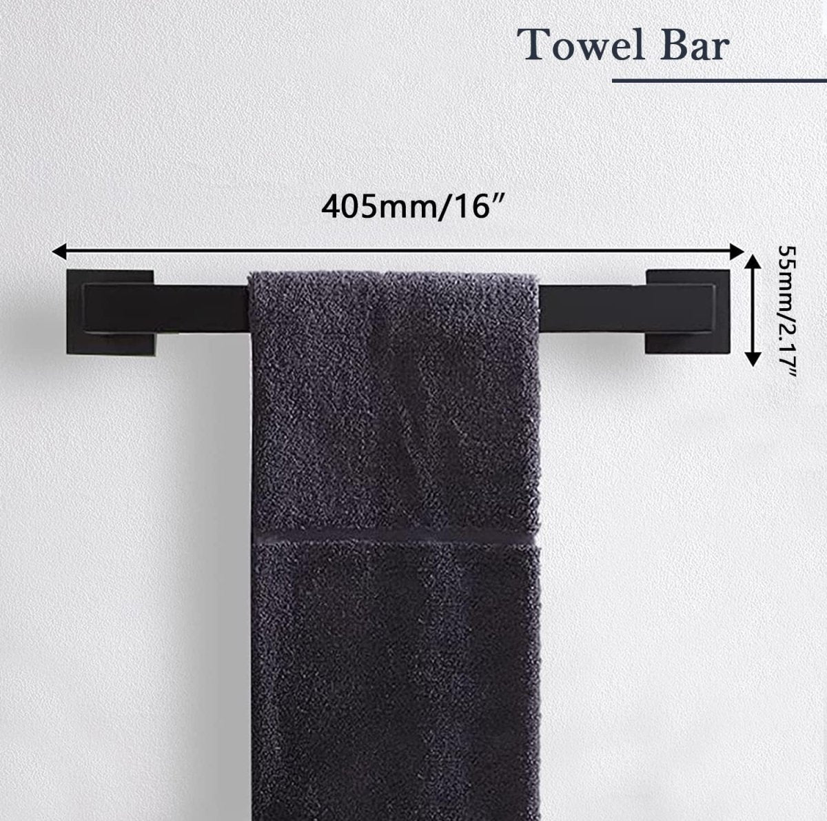5 - Pieces Matte Black Bathroom Hardware Accessories Set, SUS304 Stainless Steel Bath Towel Bar Set, Towel Racks for Bathroom Wall Mounted. - Homesidy.com