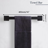 5 - Pieces Matte Black Bathroom Hardware Accessories Set, SUS304 Stainless Steel Bath Towel Bar Set, Towel Racks for Bathroom Wall Mounted. - Homesidy.com