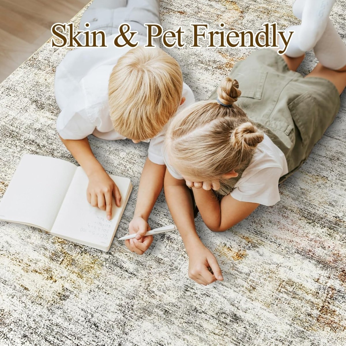 Soalmost Washable Area Rug 8x10, Large Soft Rugs for Living Room Vintage Beige Carpet 8x10 Area Rugs for Bedroom Dining Room Non - Slip Stain Resistant Under Table Rug - Homesidy.com