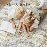 Soalmost Washable Area Rug 8x10, Large Soft Rugs for Living Room Vintage Beige Carpet 8x10 Area Rugs for Bedroom Dining Room Non - Slip Stain Resistant Under Table Rug - Homesidy.com
