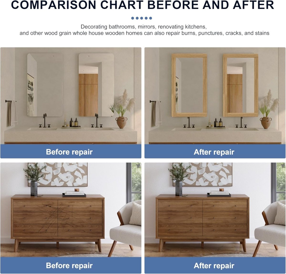 TIANLDD 27 FT Wood Grain Wallpaper Border, Removable Waterproof Mirror Border Peel and Stick,Bathroom Mirror Frame Border.(Black) - Homesidy.com
