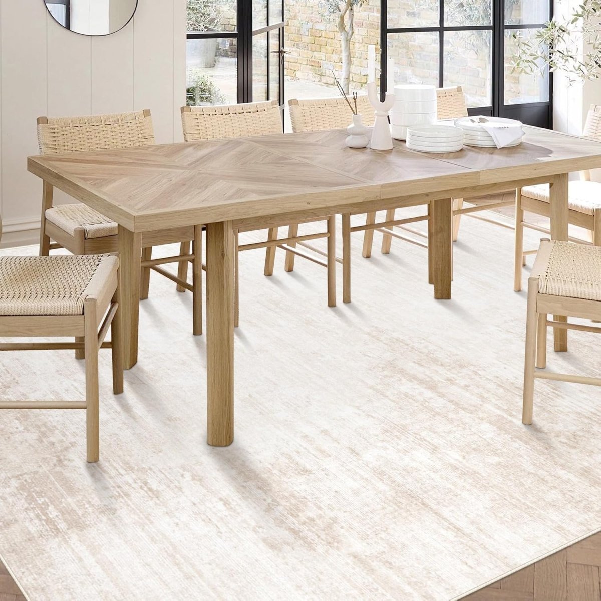 Area Rugs 6x9 Living Room: Washable Rug Modern Abstract Large Rug Soft Non Slip Neutral Rugs Stain Resistant Indoor Carpet for Bedroom Kitchen Dining Room Table Nursery Home Office Rugs(Beige,6x9) - Homesidy.com