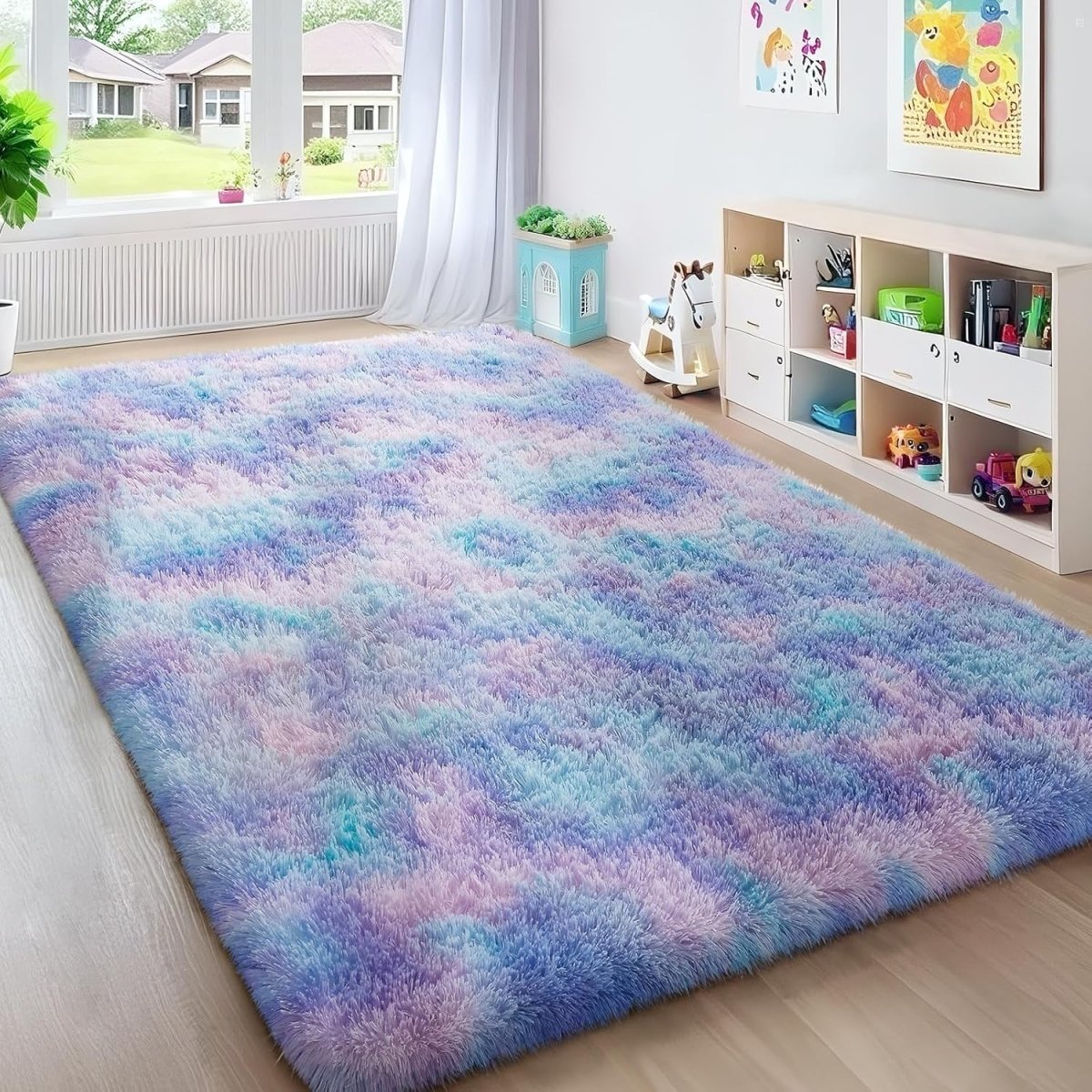 Ophanie Area Rugs for Living Room Bedroom, Upgrade Non - Slip Fluffy Soft Grey Shag Carpet, Indoor Floor Gray 4x6 Fuzzy Shaggy Living Room Plush Rug for Kids Home Dorm Decor Aesthetic - Homesidy.com
