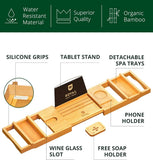ROYAL CRAFT WOOD Bathtub Tray Caddy for Tub, Bamboo Bath Shelf, Premium Foldable Wood Bath Table, Expandable Bathtub &amp; Bathroom Accessories, New Home Gifts for Mom, Housewarming, Anniversary, Wedding - Homesidy.com