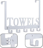 Kuhome Over The Door Hooks, Towel Holder for Bathroom, Door Mount Towel Rack Towel Hooks for Bedroom Beach Towels Bathrobe Wall Mount Hang on The Door Cabinet Cupboard Metal Sandblasted (Black) - Homesidy.com