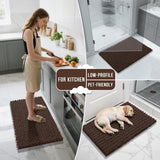 Yimobra Bathroom Rugs Non Slip Washable - Ultra Soft Absorbent Chenille Bath Mat, Quick Dry Shaggy Floor Carpet for Tub Shower, Gray Home Decor Accessories, 24x17 Inch - Homesidy.com