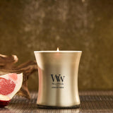 WoodWick Marine Amber Holiday Candle Gifts for Women and Men, 9.7 oz Precious Metals Collection with Crackling Wick - Homesidy.com