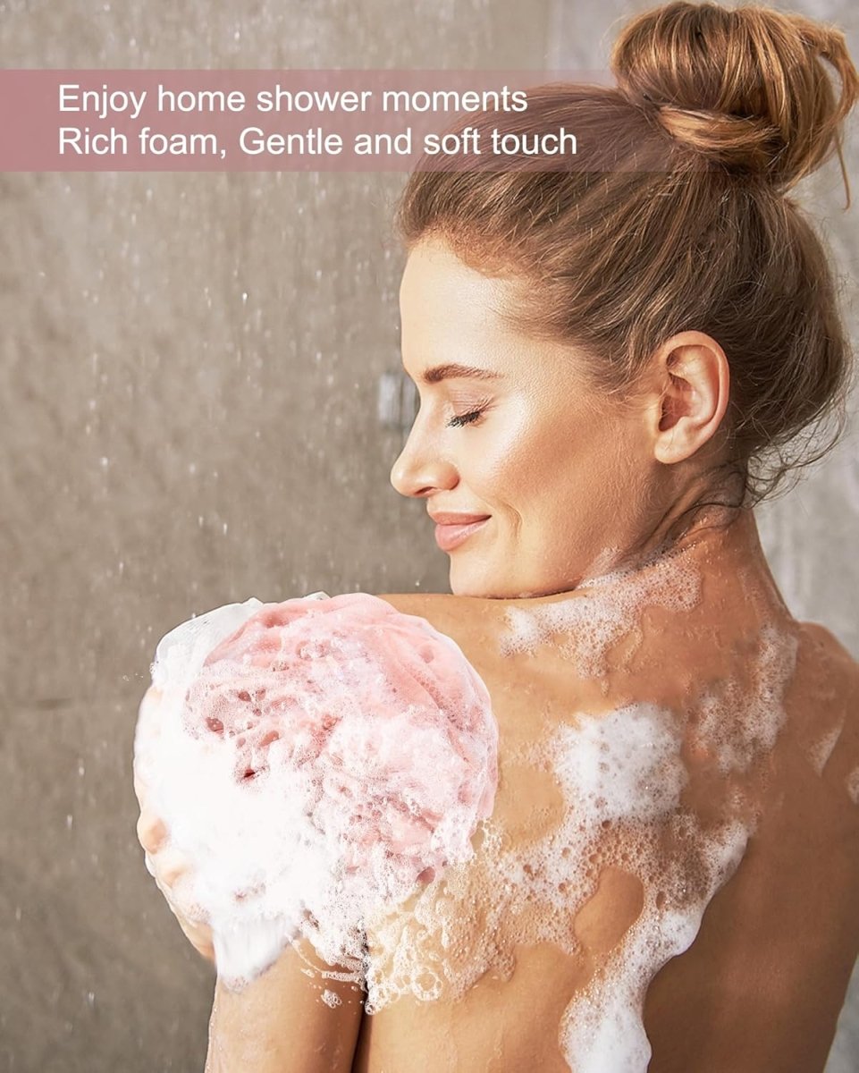 MTDLYICE Loofah Sponge, XXL Large Loofah 100g 4 Pack, Bath Sponge Soft Mesh Shower Loofah for Men, Body Scrub, Shower Pouf Bath Accessories, for Body Wash, Soap (Blue Gray) - Homesidy.com