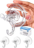 Antimbee 3 Pack Suction Cup Hooks, Clear Suction Cup Hanger, Removable Small Suction Cups for Shower, Bathroom, Glass, Door, Windows, Kitchen - Max Hanging up to 11 lbs on Smooth Surface - Homesidy.com