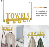 Kuhome Over The Door Hooks, Towel Holder for Bathroom, Door Mount Towel Rack Towel Hooks for Bedroom Beach Towels Bathrobe Wall Mount Hang on The Door Cabinet Cupboard Metal Sandblasted (Black) - Homesidy.com