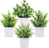 Der Rose 4 Pack Fake Plants Mini Artificial Greenery Potted Plants for Home Decor Indoor Office Table Room Farmhouse Bathroom Decor - Homesidy.com