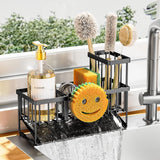 Cisily Kitchen Sink Caddy Organzier with High Brush Holder, Sponge Holder for Sink, 304 Rustproof Stainless, Kitchen Countertop Soap Dispenser Organizer, Kitchen Decor and Accessories - Homesidy.com