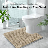 Yimobra Bathroom Rugs Non Slip Washable - Ultra Soft Absorbent Chenille Bath Mat, Quick Dry Shaggy Floor Carpet for Tub Shower, Gray Home Decor Accessories, 24x17 Inch - Homesidy.com