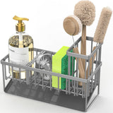 Cisily Kitchen Sink Caddy Organzier with High Brush Holder, Sponge Holder for Sink, 304 Rustproof Stainless, Kitchen Countertop Soap Dispenser Organizer, Kitchen Decor and Accessories - Homesidy.com