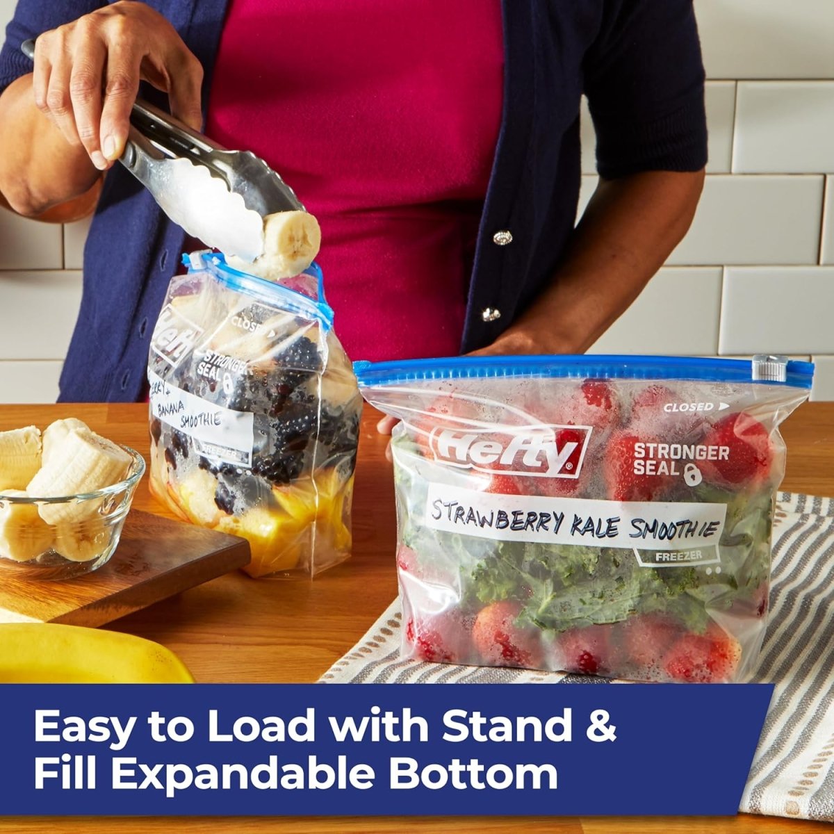 Hefty Slider Freezer Kitchen Storage Bags, Gallon Size, 56 Count - Homesidy.com