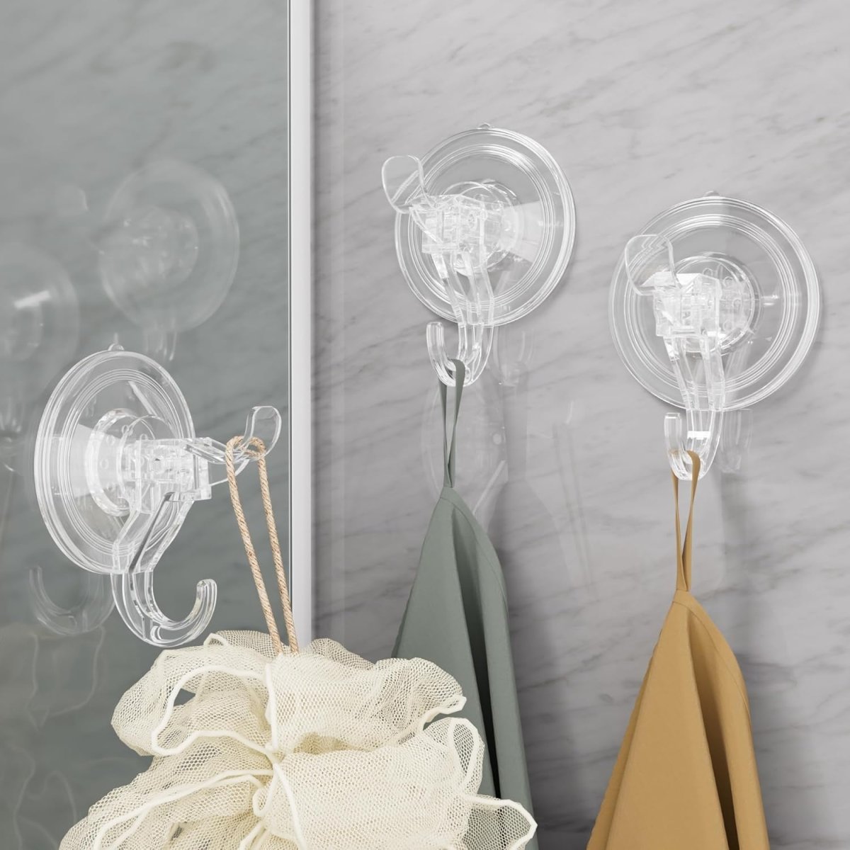 Antimbee 3 Pack Suction Cup Hooks, Clear Suction Cup Hanger, Removable Small Suction Cups for Shower, Bathroom, Glass, Door, Windows, Kitchen - Max Hanging up to 11 lbs on Smooth Surface - Homesidy.com